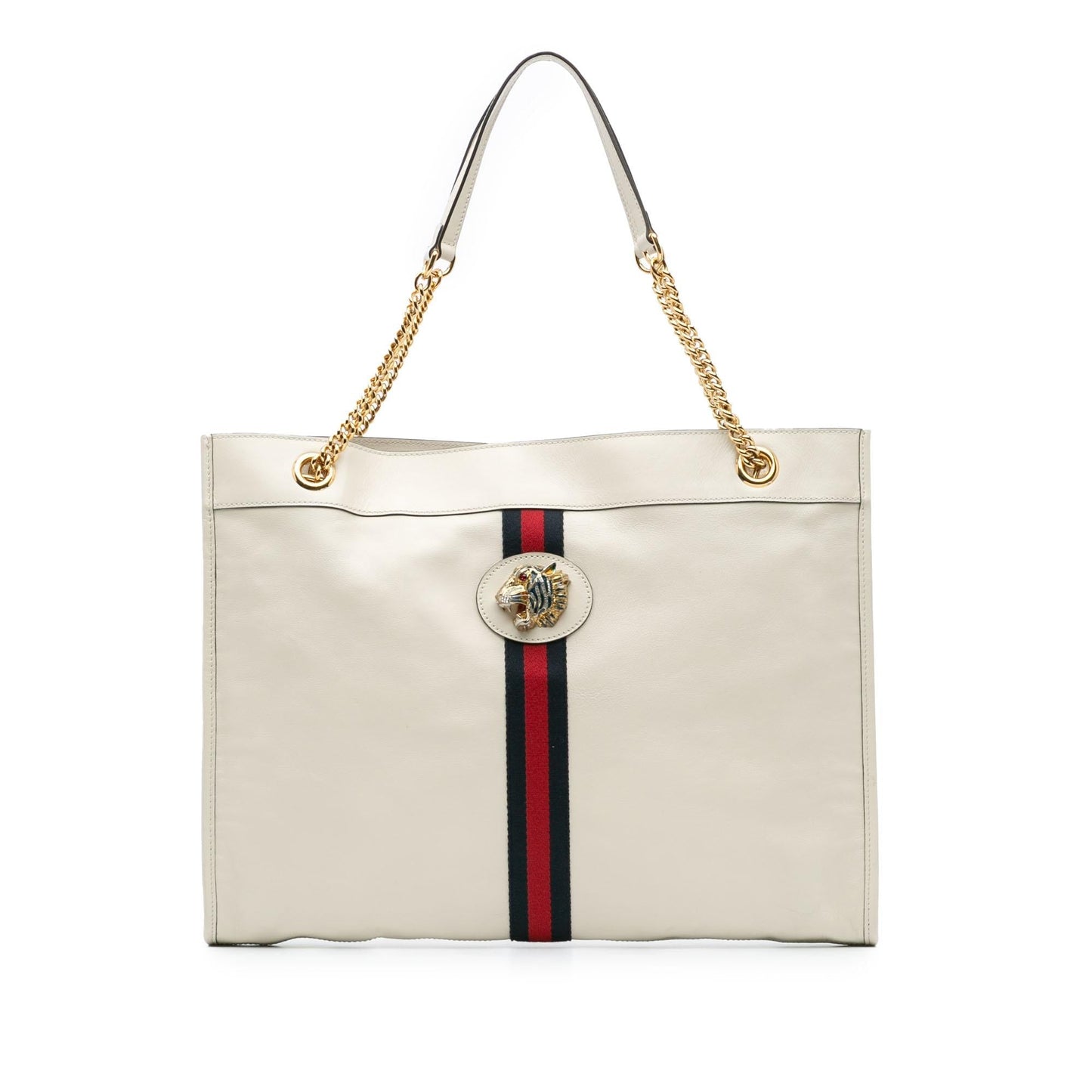 Gucci Large Web Leather Rajah Tote