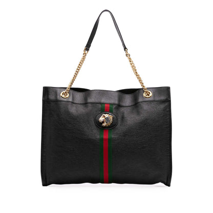 Gucci Large Web Leather Rajah Tote