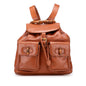 Gucci Leather Bamboo Drawstring Backpack