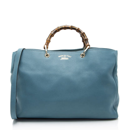 Gucci Leather Bamboo Large Shopper Tote