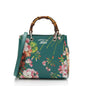 Gucci Leather Blooms Bamboo Mini Shopper Tote (SHF-OsBXCW)