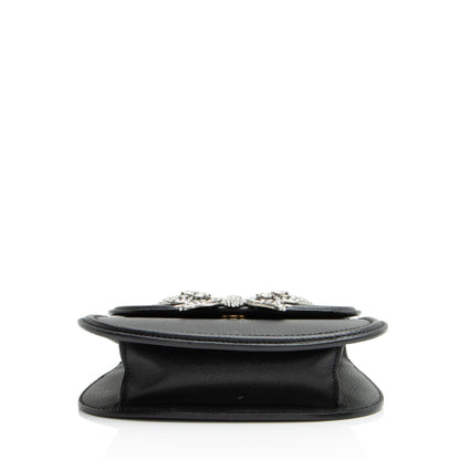 Gucci Leather Crystal Butterfly Linea Totem Small Crossbody