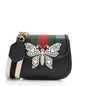 Gucci Leather Crystal Butterfly Linea Totem Small Crossbody
