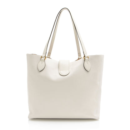 Gucci Leather Dahlia Medium Tote (SHF-l9vBxj)