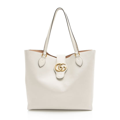 Gucci Leather Dahlia Medium Tote (SHF-l9vBxj)