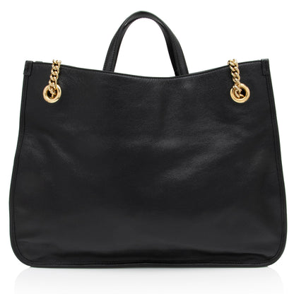 Gucci Leather Horsebit 1955 Chain Large Tote (SHF-LnlXOo)