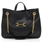 Gucci Leather Horsebit 1955 Chain Large Tote (SHF-LnlXOo)