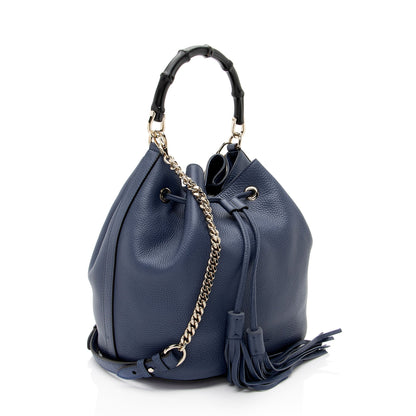 Gucci Leather Miss Bamboo Bucket Bag