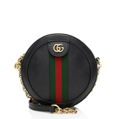 Gucci Leather Ophidia Round Mini Shoulder Bag