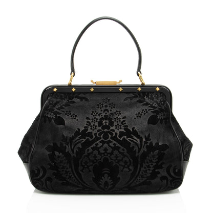 Gucci Leather Velvet Stirrup Top Handle