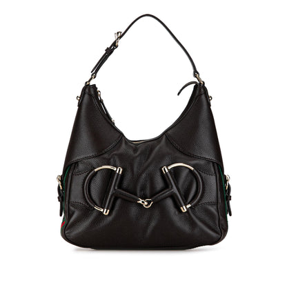 Gucci Leather Web Horsebit Heritage Hobo (SHG-jzG0Tk)