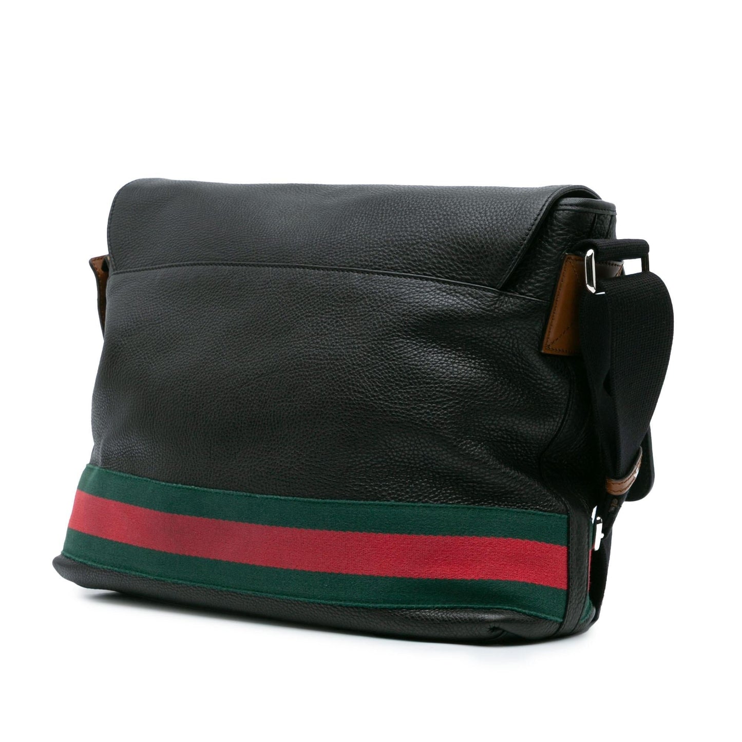 Gucci Leather Web Messenger Bag