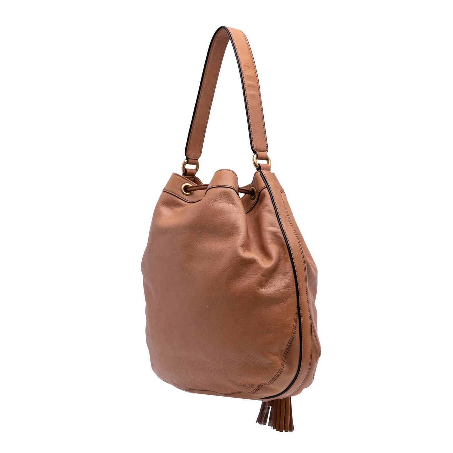 Gucci Leather Web Rania Drawstring Shoulder Bag