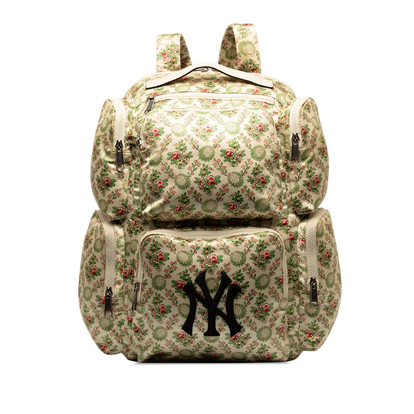 Gucci MLB Floral Satin NY Yankees Patch Backpack (SHG-chovBl)