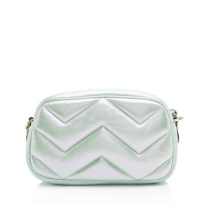 Gucci Iridescent Chevron Matelasse Leather GG Marmont Small Camera Bag