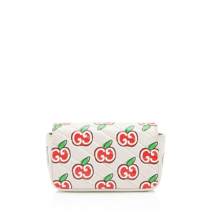 Gucci Matelasse Leather Apple GG Marmont Mini Flap Bag