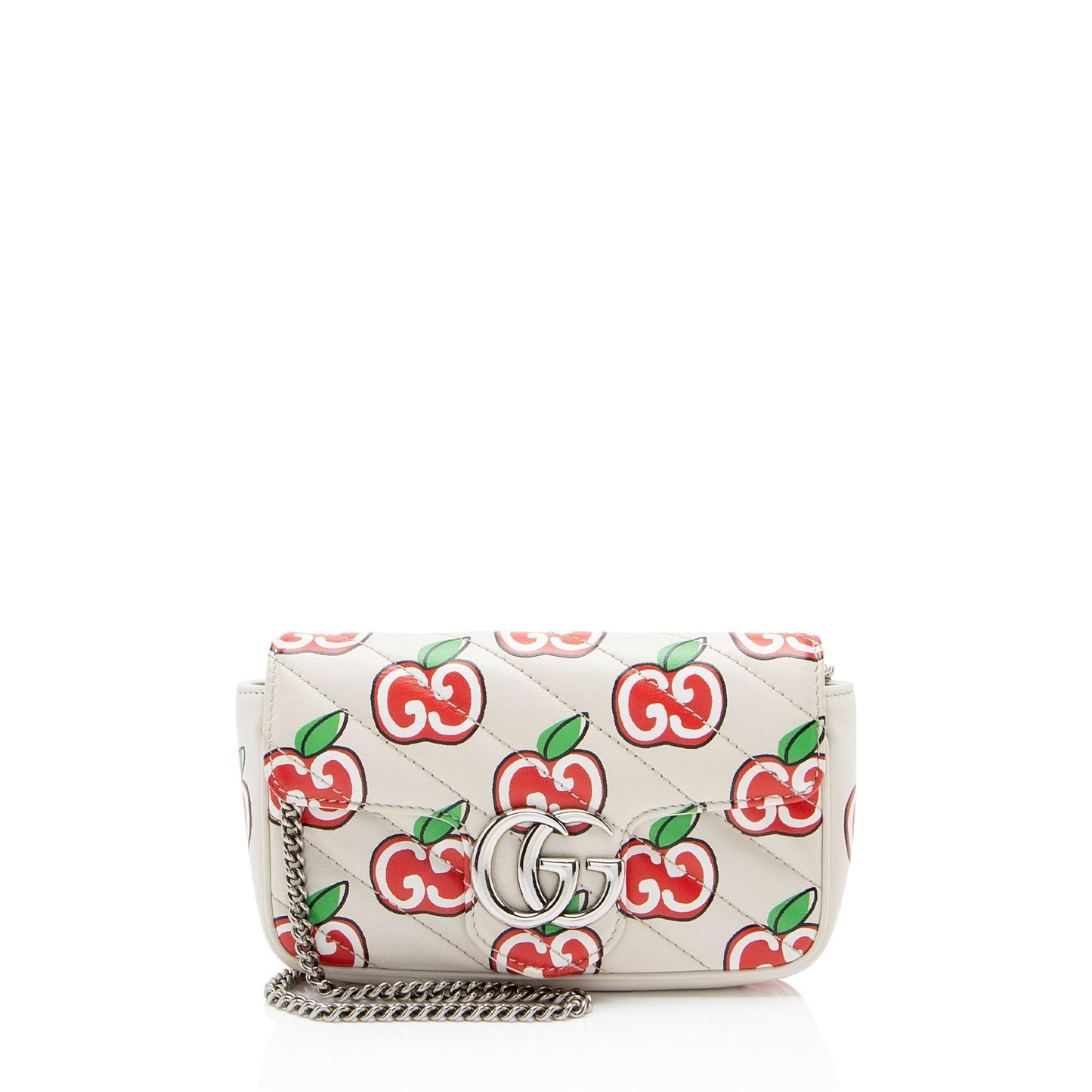 Gucci Matelasse Leather Apple GG Marmont Mini Flap Bag
