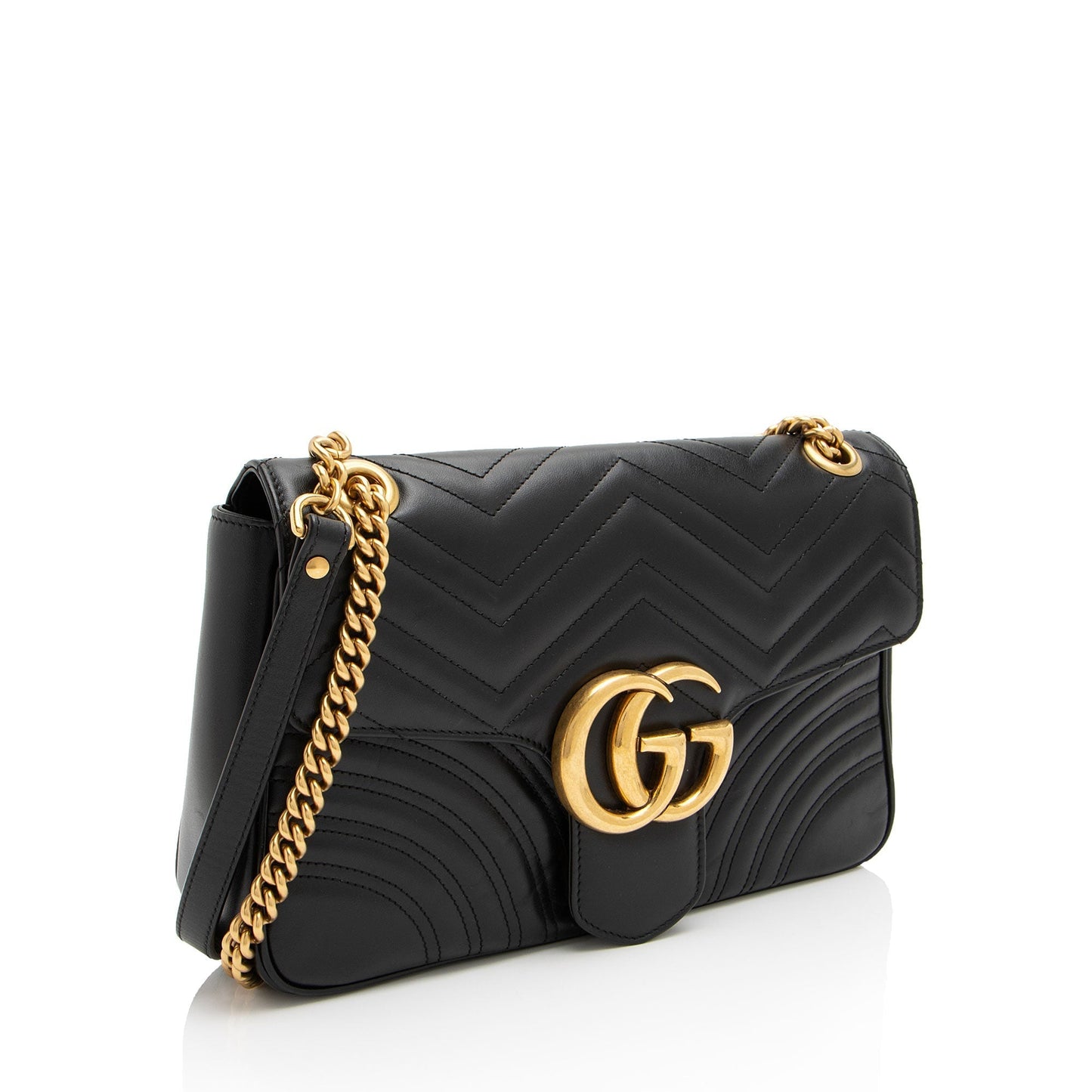 Gucci Matelasse Leather GG Marmont Medium Flap Bag (SHF-Xorpjv)