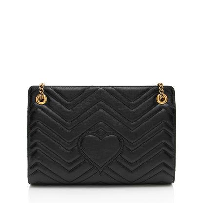Gucci Matelasse Leather GG Marmont Medium Slim Open Shoulder Bag