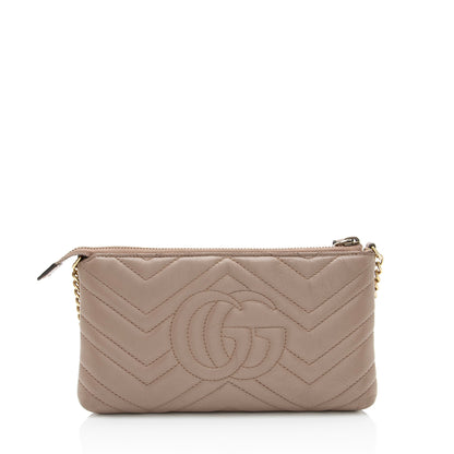 Gucci Matelasse Leather GG Marmont Mini Chain Bag