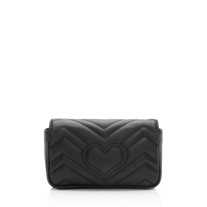 Gucci Matelasse Leather GG Marmont Super Mini Flap Bag (SHF-fWvNlT)