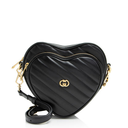 Gucci Matelasse Leather Interlocking G Heart Mini Shoulder Bag