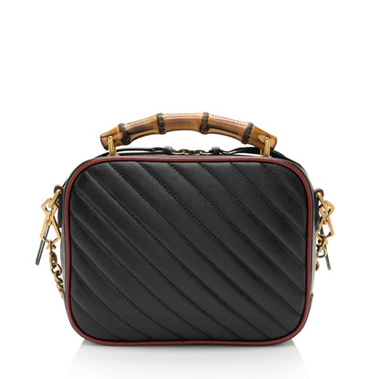 Gucci Matelasse Leather Torchon GG Marmont Bamboo Top Handle