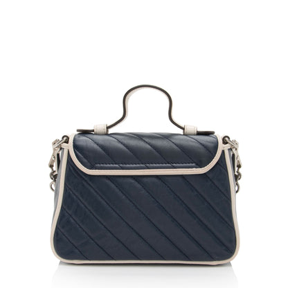 Gucci Matelasse Leather Torchon GG Marmont Mini Top Handle (SHF-MlSIP6)