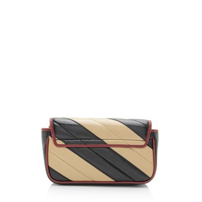 Gucci Matelasse Leather Torchon GG Marmont Super Mini Flap Bag (SHF-qrTyT1)