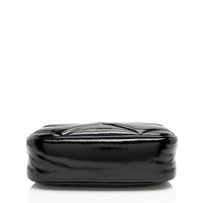 Gucci Matelasse Padded Patent Leather GG Marmont Small Camera Bag