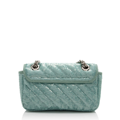 Gucci Matelasse Sequin GG Marmont Mini Flap Bag (SHF-09pAUc)