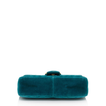 Gucci Matelasse Velvet GG Marmont Small Flap Bag