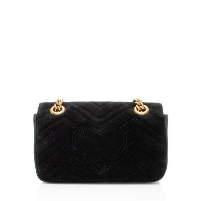 Gucci Matelasse Velvet GG Marmont Mini Flap Bag
