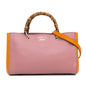 Gucci Medium Bicolor Calfskin Bamboo Shopper Satchel