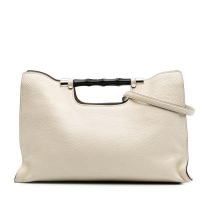 Gucci Medium Calfskin Bamboo Daily Shopper Satchel