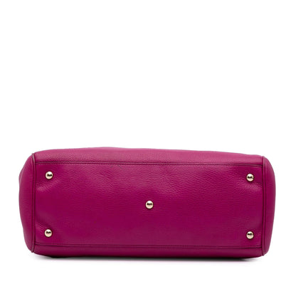 Gucci Medium Calfskin Bamboo Shopper Satchel