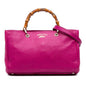 Gucci Medium Calfskin Bamboo Shopper Satchel