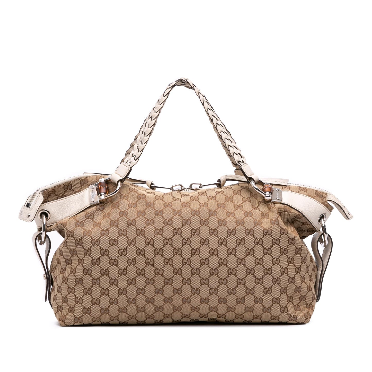 Gucci Medium GG Canvas Bamboo Bar Tote