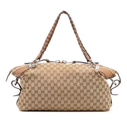 Gucci Medium GG Canvas Bamboo Bar Tote