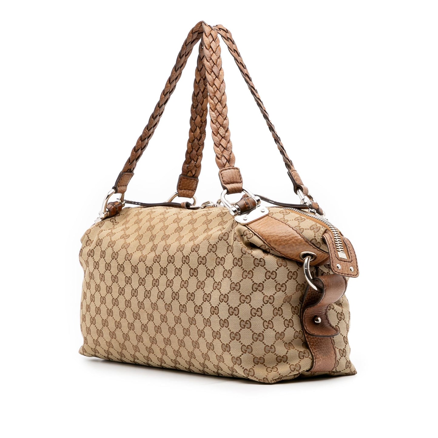 Gucci Medium GG Canvas Bamboo Bar Tote
