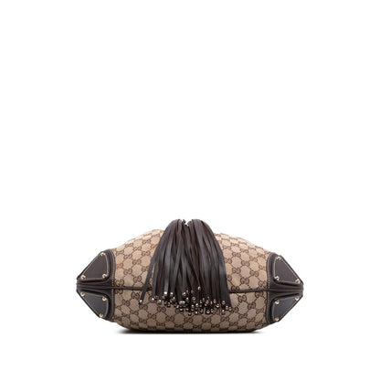 Gucci Medium GG Canvas Bamboo Indy Hobo