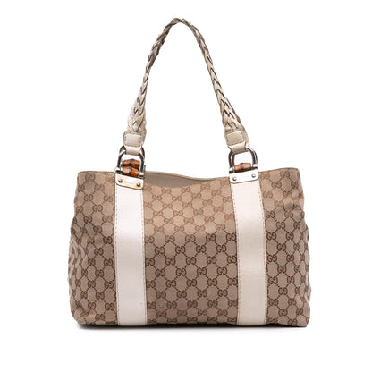 Gucci Medium GG Canvas Bamboo Libeccio Tote