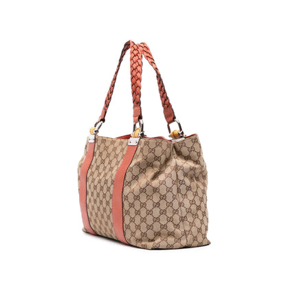 Gucci Medium GG Canvas Bamboo Libeccio Tote