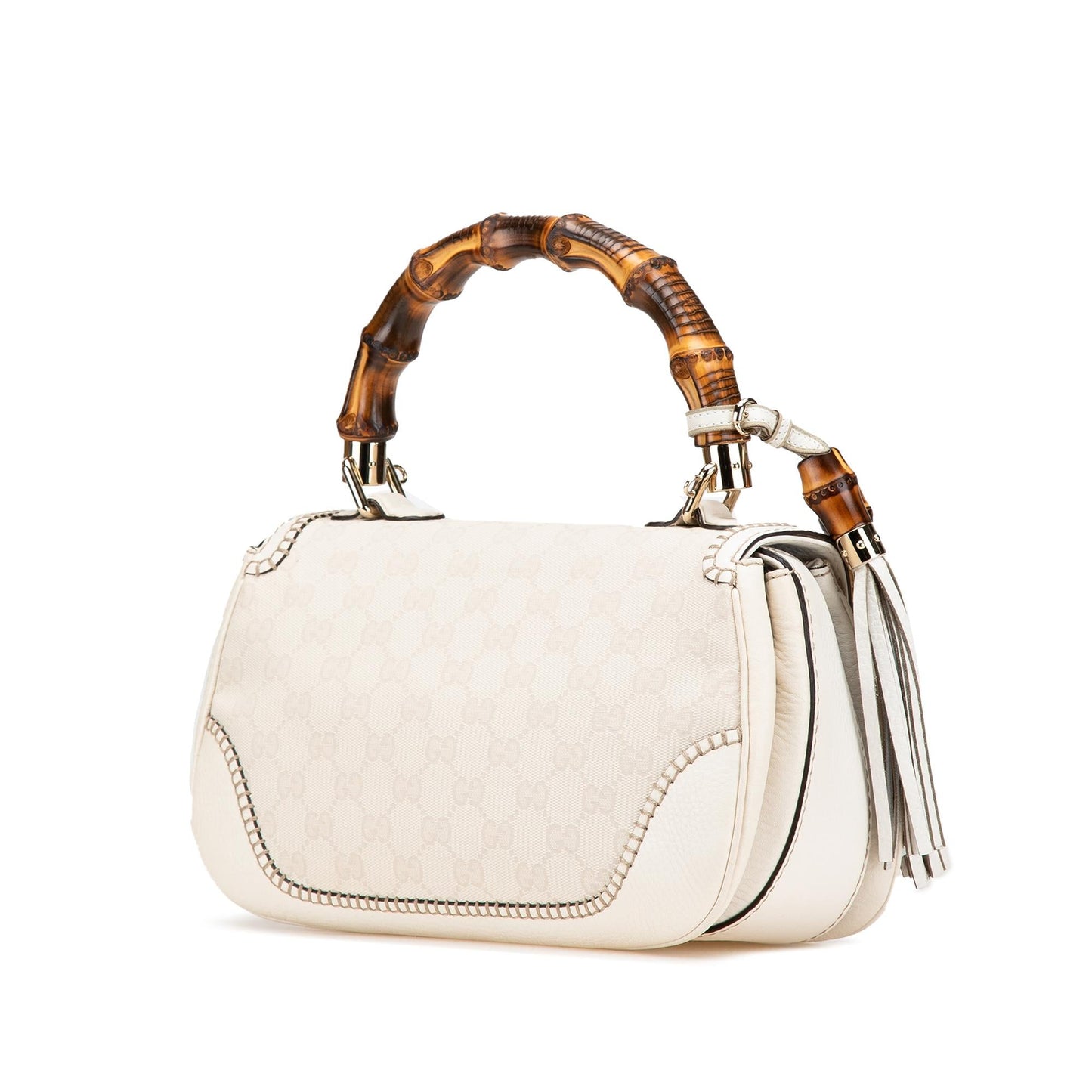 Gucci Medium GG Canvas New Bamboo Satchel