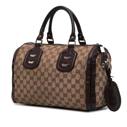 Gucci Medium GG Canvas Techno Tag Boston Bag