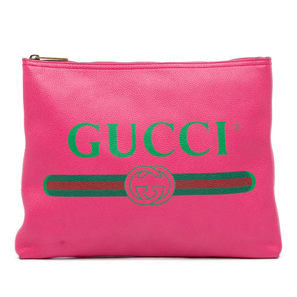 Gucci Medium Leather Logo Portfolio Clutch