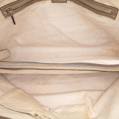 Gucci Metallic Grained Leather Bella Tote