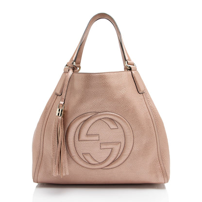Gucci Metallic Leather Soho Medium Tote