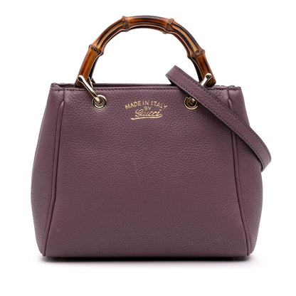 Gucci Mini Calfskin Bamboo Shopper Satchel