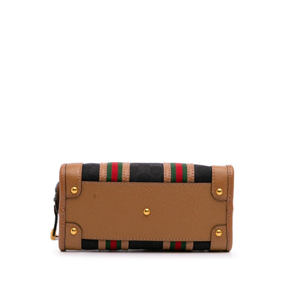 Gucci Mini GG Canvas Web Bauletto Top Handle Bag